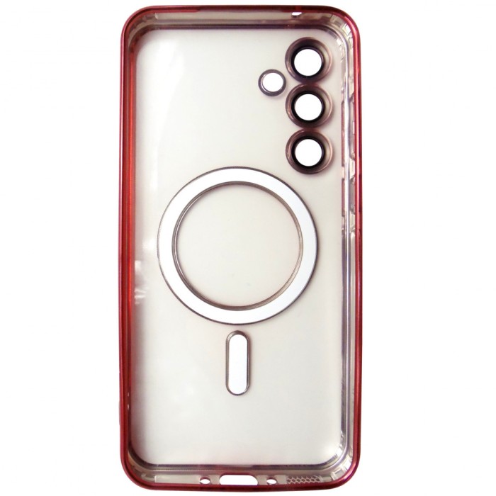 Husa tip capac spate, TPU transparent cu rosu, magnet, pentru Samsung Galaxy A35 5G