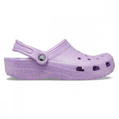 Saboți Crocs Classic Glitter Clog Mov - Orchid foto