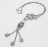 Superb colier vintage manufacturat din argint model deosebit