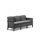 Canapea de grădină Venus cu 3 locuri, grafit