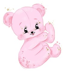 Sticker decorativ cu Ursulet, Roz, 85 cm, 1239-18ST foto