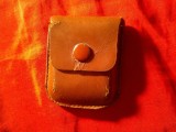 Etui vechi din piele pt chibrit sau bricheta , dim. =6x5cm