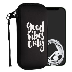 Husa Universala Kwmobile pentru telefon XXL, 7 inch, Negru/Alb, Neopren, 30226.5.12 foto
