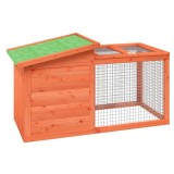 Cumpara ieftin Cusca pentru iepuri maro 100,5x54x55 cm lemn masiv de pin