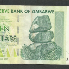 ZIMBABWE 10 DOLARI DOLLARS 2007 [5] P-67 , VF++