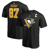 Pittsburgh Penguins tricou de bărbați black Sidney Crosby Stack Logo Name &amp;amp; Number - L