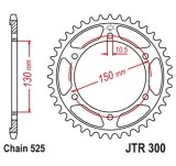 Pinion spate 46 dinti pas lant 525 - Honda XL 600-650-700 Transalp (87-11) - Yamaha FZ8 800 - TDM 900