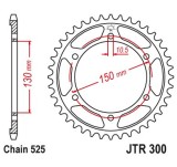 Pinion spate 43 dinti pas lant 525 - Honda XL 600-650-700 Transalp (87-11) - Yamaha FZ8 800 - TDM 900