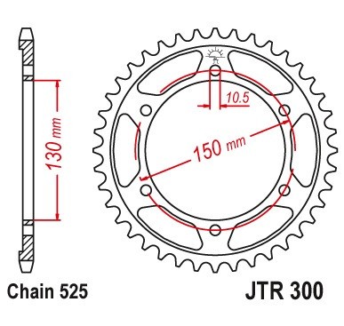Pinion spate 39 dinti pas lant 525 - Honda XL 600-650-700 Transalp (87-11) - Yamaha FZ8 800 - TDM 900 foto