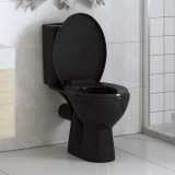 Capac WC vidaXL Negru, &Icirc;nchidere Silențioasă, Eliberare Rapidă, Polipropilenă, 45.5x37.5cm, Universal