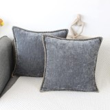 Set 2 huse pentru perna OYIMUA, textil, gri, 45 x 45 cm
