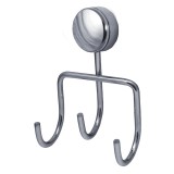 Cumpara ieftin Cuier din metal pentru baie, argintiu, cu 3 agatatori