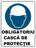Placuta obligatoriu casca de protectie