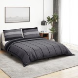 vidaXL Set cu husă de pilotă, gri &icirc;nchis, 220x240 cm, bumbac