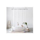 Perdea de dus fara carlig YISURE, transparent, latime 120 x inaltime 180 cm - RESIGILAT