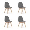 Set 4 scaune bucatarie/living, Artool, Bora, catifea, lemn, gri inchis, 44.5x54x81.5 cm GartenVIP DiyLine