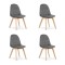 Set 4 scaune bucatarie/living, Artool, Bora, catifea, lemn, gri inchis, 44.5x54x81.5 cm GartenVIP DiyLine