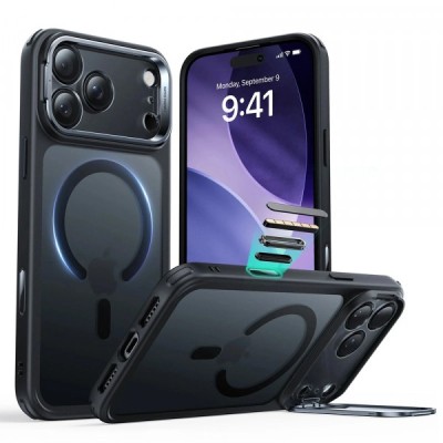 Husa MagSafe pentru Apple iPhone 17 Pro, ESR, Classic Hybrid Kickstand, Neagra Satinata foto
