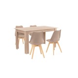 Cumpara ieftin Set de masă Zara 4+1 bej-stejar Sonoma