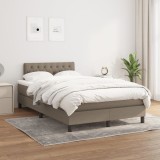 Cumpara ieftin Pat box spring cu saltea, gri taupe, 120x200 cm, textil