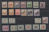 ROMANIA 1919 Emisiunea locala Timisoara serie 23 timbre cu sursarj original