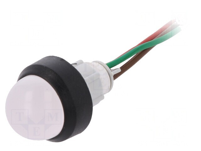 Lampă de control LED convex roșu/verde 24V 13mm