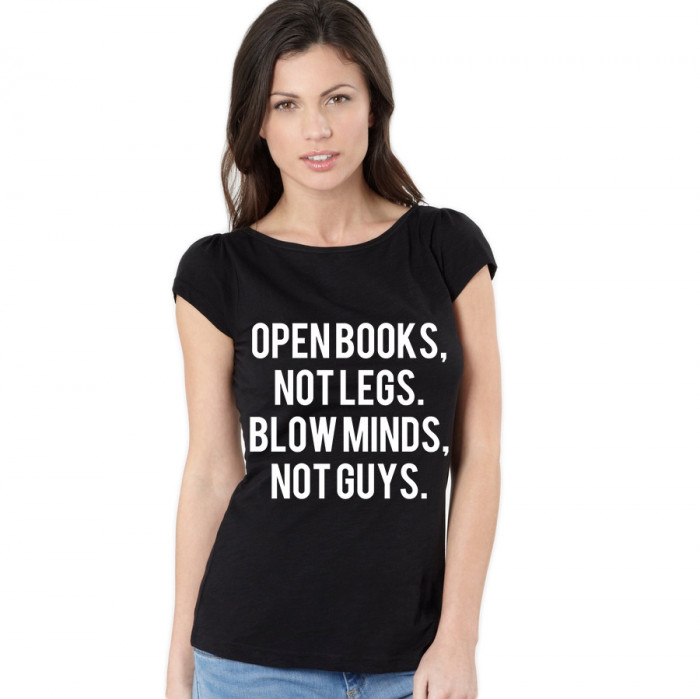 Tricou dama negru, Open Books - M