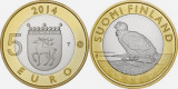 Finlanda moneda comemorativa 5 euro 2014 - Natura nordica Vultur - UNC, Europa