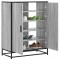 vidaXL Pantofar, sonoma gri, 75x38x97,5 cm, lemn prelucrat/metal