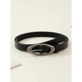 Cumpara ieftin Curea neagra cu catarama ovala - 831803