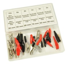 Set clesti crocodil, cleme cablu, testare electrica, 28 piese, Technic foto