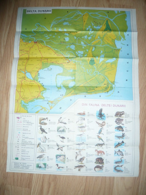 Harta - Pliant turistic Delta Dunarii , dim.= 66x48cm foto