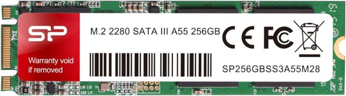 Sicon Power 256 GB A55 M.2 SSD (SLC Cache pentru Speed ​​Boost) SATA III SSD int