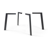 Set 4 picioare pentru masa Hostang din otel, negre, 50x8x71 cm