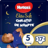Scutece Chilotel de nopate Elite Soft Overnight Pants, nr 5, 12-17 kg, 17 buc, Huggies