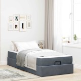 vidaXL Cadru de pat cu saltea Gri &icirc;nchis 80 x 200 cm Catifea 3399523