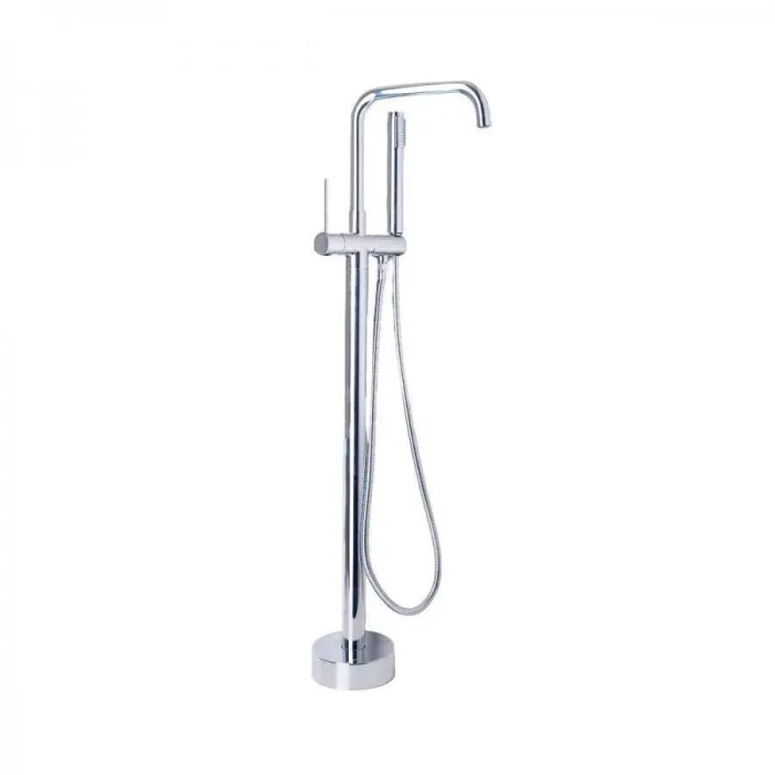Baterie de Podea cu Para si Furtun, Alama Sanitara, Crom, CF2039 ModernLight Concept