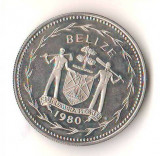 SV * Belize ONE DOLLAR 1980 * relativ rara (!) AUNC+, America Centrala si de Sud, Nichel