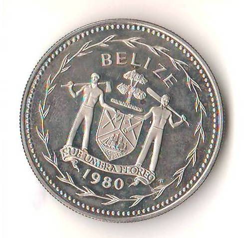 SV * Belize ONE DOLLAR 1980 * relativ rara (!) AUNC+