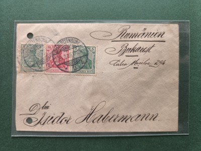 plic corespondenta anul 1909 Isidor Habermann , cu sigiliu , timbre si stampile foto