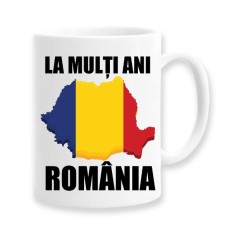 Cana alba personalizata La multi ani Romania, INOVATIX&reg;. 330ml