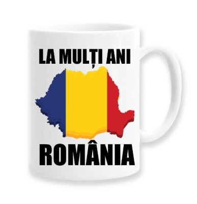 Cana alba personalizata La multi ani Romania, INOVATIX&amp;reg;. 330ml foto