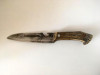 Cutit de vanatoare vechi cu maner din corn de cerb, KNIFE, 27CM