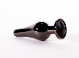 Dop Anal Cu Bijuterie Secret Shine S, Metalic + Negru, 9 cm