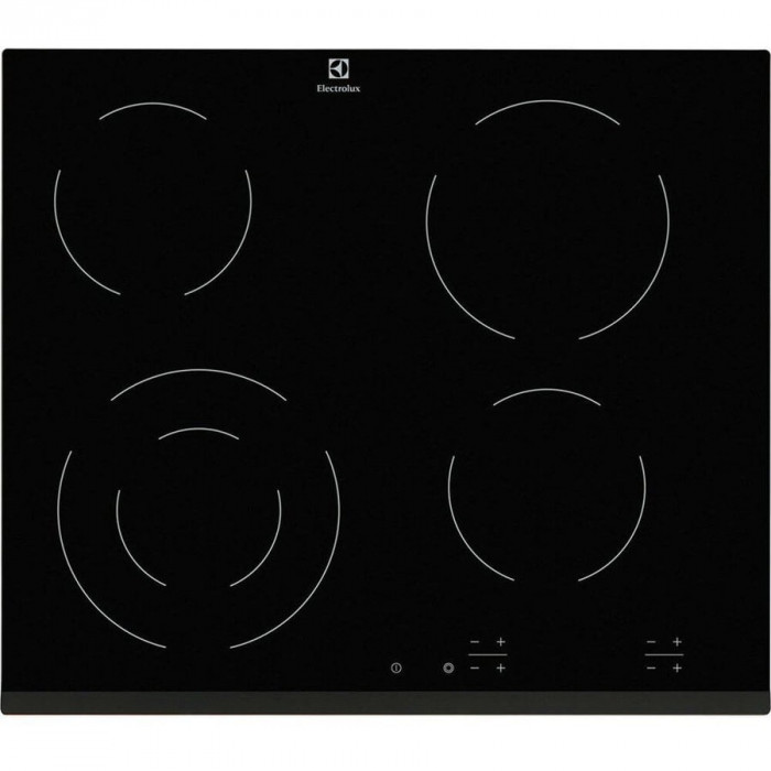 Plita incorporabila vitroceramica Electrolux EHF6241FOK, 4 zone, semnal sonor, sticla neagra