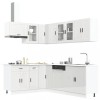 VidaXL Set dulap de bucătărie 11 piese &bdquo;Porto&rdquo; alb lucios Lemn 3314903