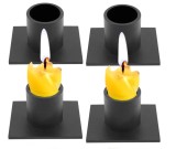 Cumpara ieftin Suporturi Lumanari Negre Tip Staf , Set de 4, Metalice, Design Vintage