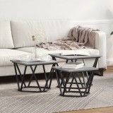 Set de mese laterale vidaXL 3 buc Gri Sonoma din lemn prelucrat