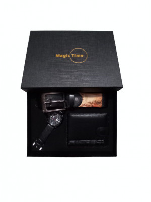 Set cadou barbati Magic Time 3 piese - negru foto