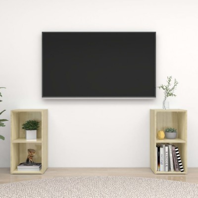 vidaXL Comode TV,2 buc., stejar Sonoma,72x35x36,5 cm, PAL foto